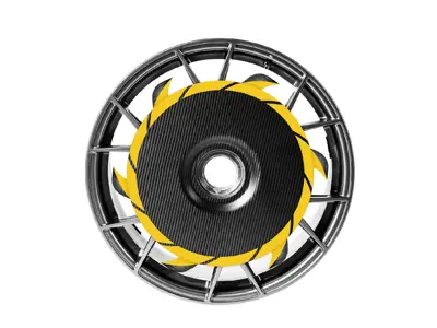 Disco aerodinamico turbofan anteriore in fibra di carbonio a secco per cerchi in alluminio. Porsche 718 GT4 RS - SRFADPGT4RSAL